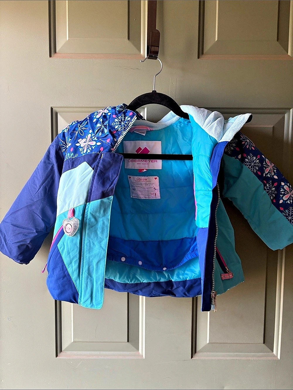 Obermeyer I-Grow Girls Ski Jacket Blue & Turquoise Girls 3